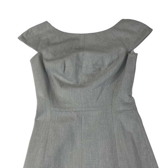 Banana Republic 00P Grey Stretch Sheath Midi Dress Cotton Blend Elegant - Picture 8 of 12